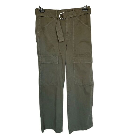 Madewell Women's Cargo Pants Size 26 Green Belted Slouchy Straight - Picture 3 of 7
